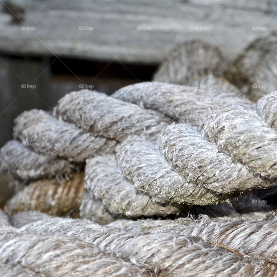 Nautical rope weathered and discarded.