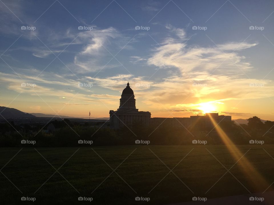 Utah State Capital. Utah state capital at sunset

