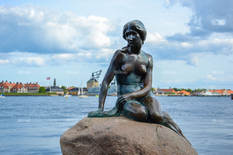 Denmark's biggest attraction Little Mermaid in Copenhagen.