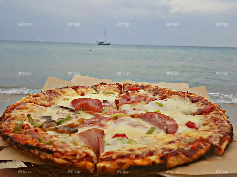 Delicious pizza in Greece