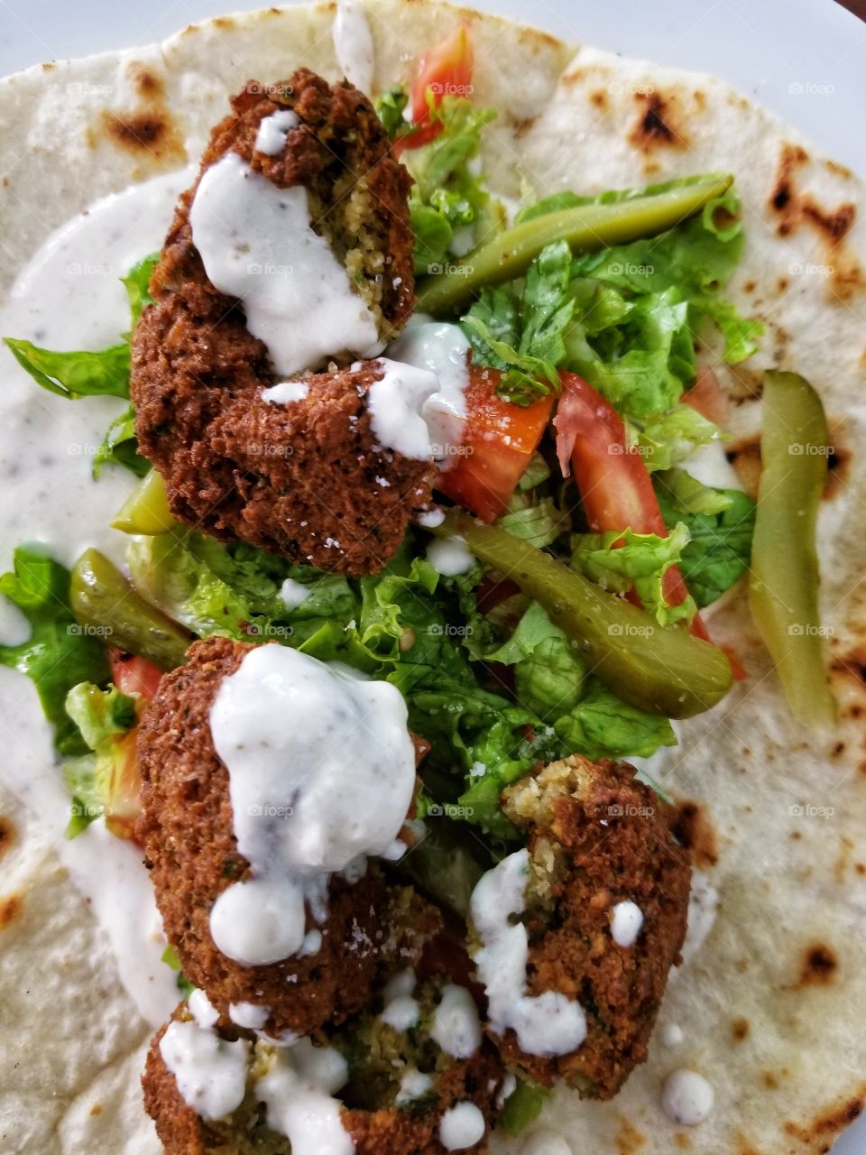 Baked Falafel Sandwiches with Yogurt-Tahini Sauce