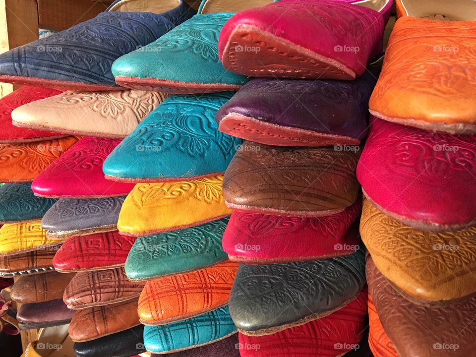 Colorful moroccan shoes
