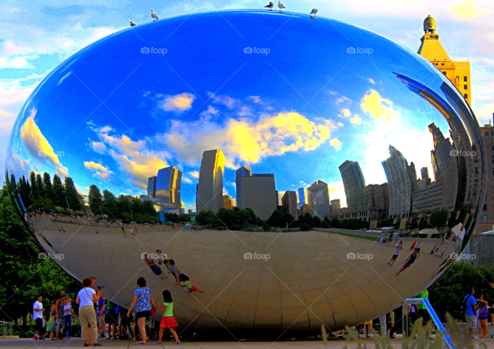millennium park chicago sky people clouds by stevehardley7