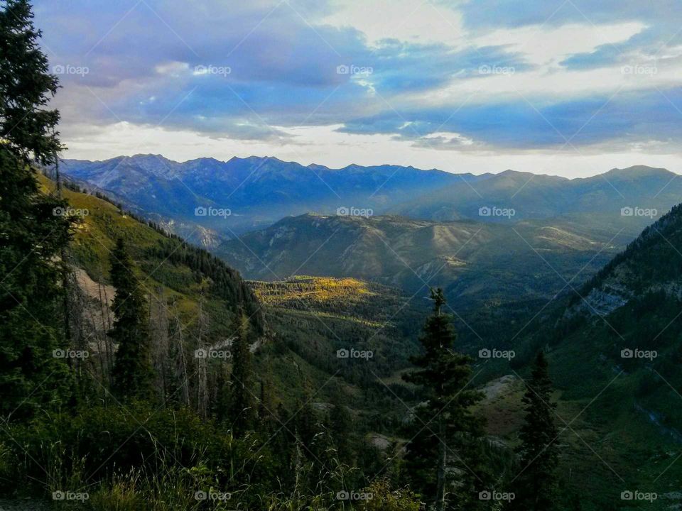 valley after sunrise. an early morning view in the rocky mountains