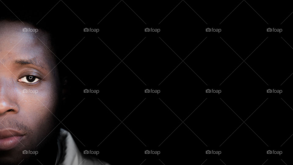 Close-up of an african man's face