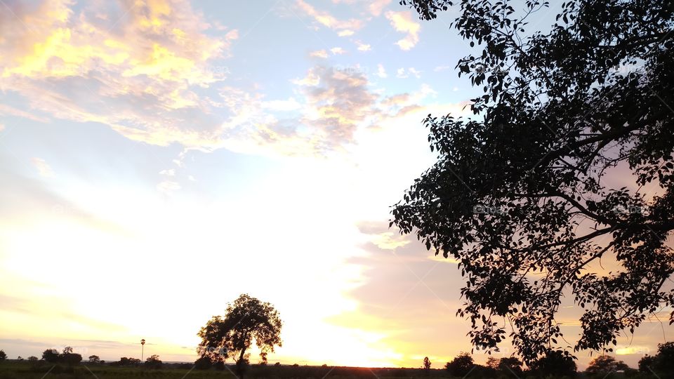 BBB.one fine evening sky nature's is amazing views..like tree's and Golden colour clouds and sun Waves and beautiful brightness ... it's to good.~~