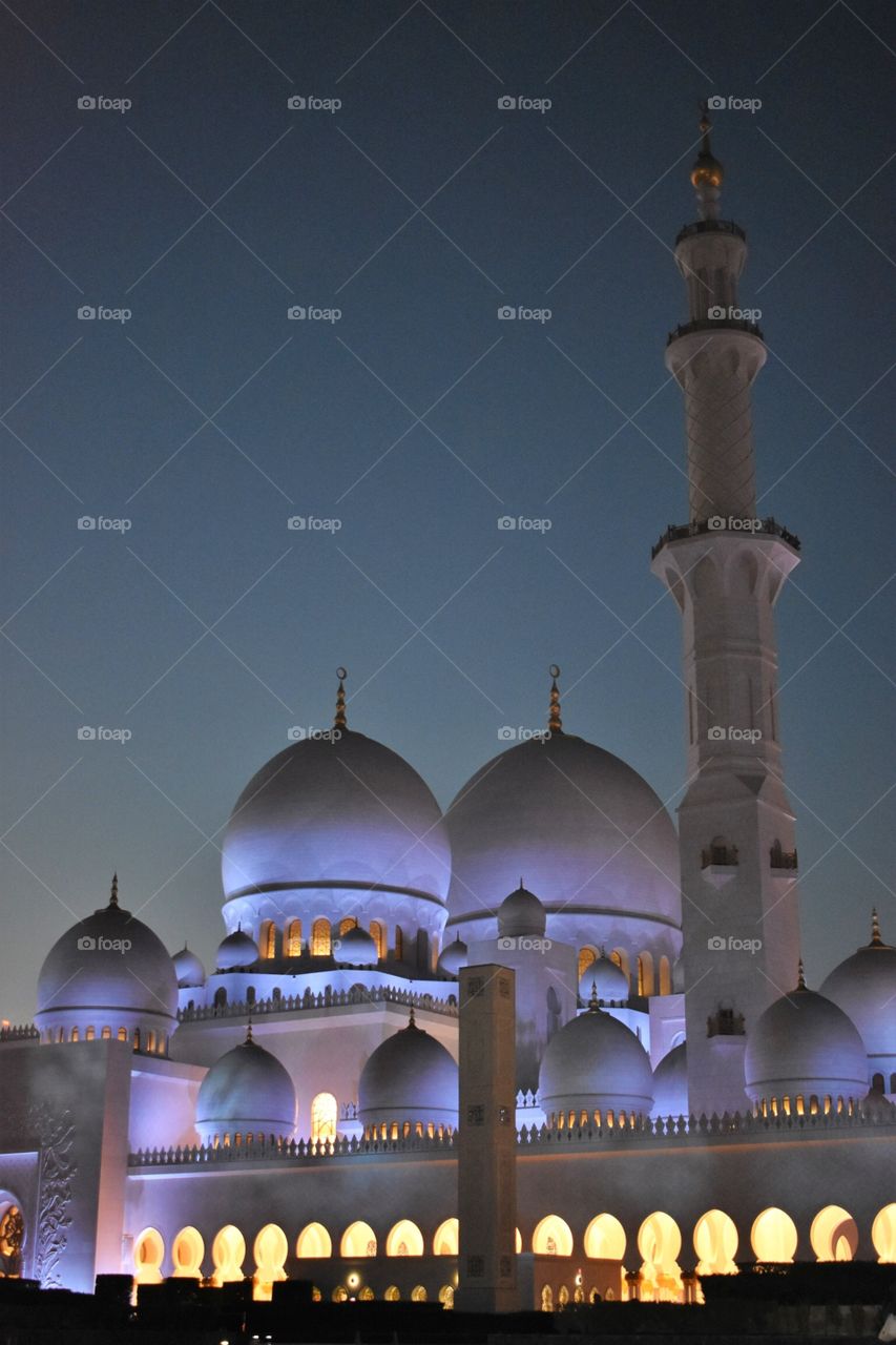 Grand Mosque at dusk 