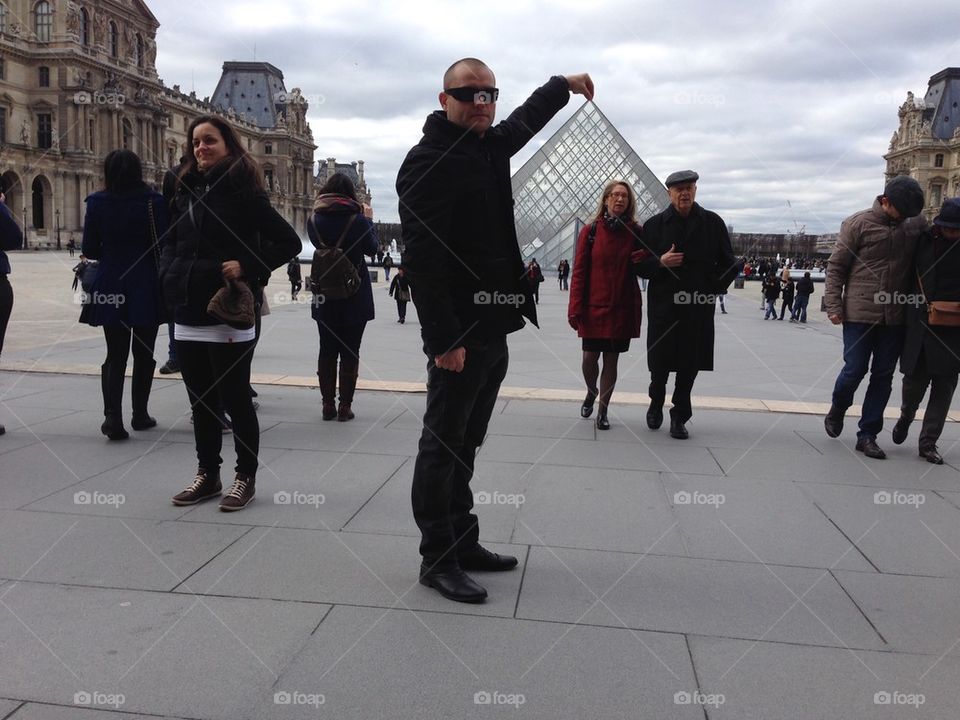 Creative picture of the Louvre museum in Paris