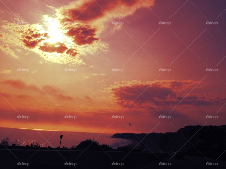 beach red sunset sun by itsAus