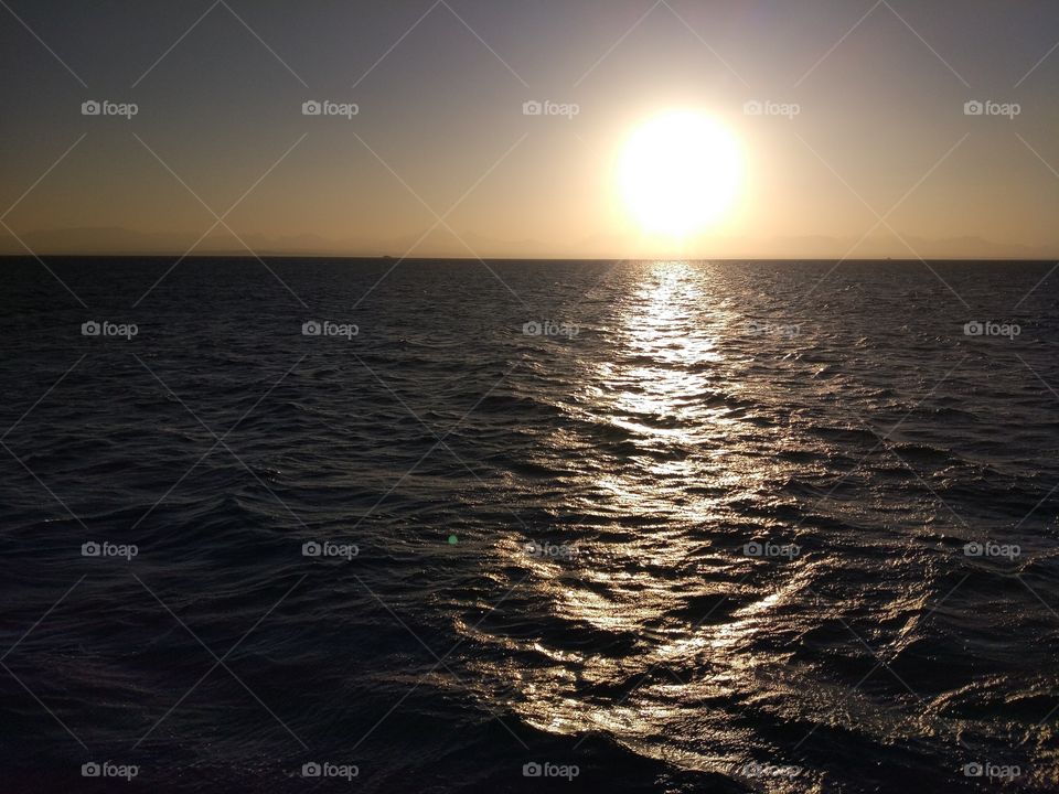 Sunset at sea.