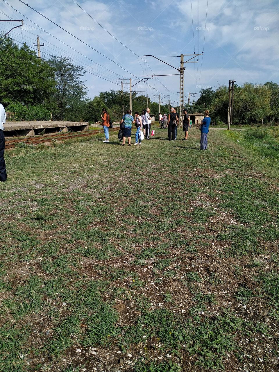 People are waiting for the train