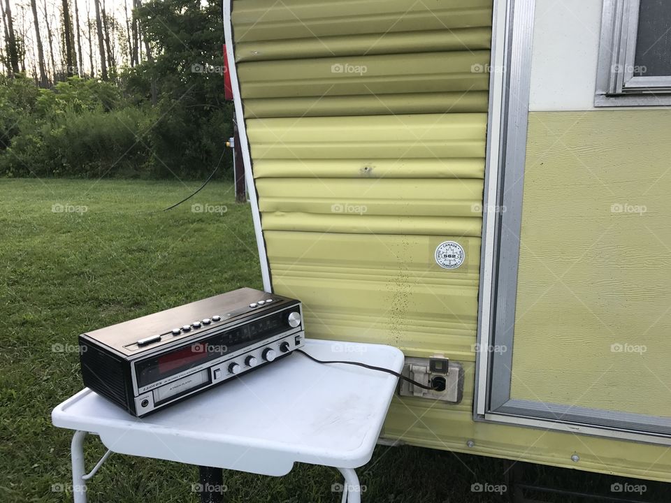 Mid century radio to go with my vintage camper camping trip