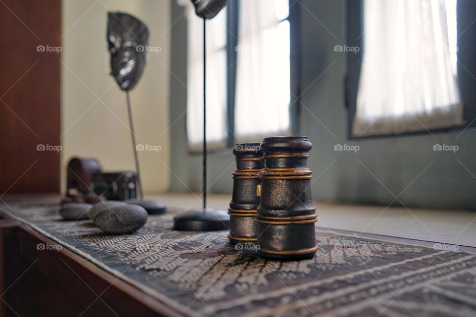 antiques set in the cafe of fort vredeburg, in Jogjakarta, Indonesia