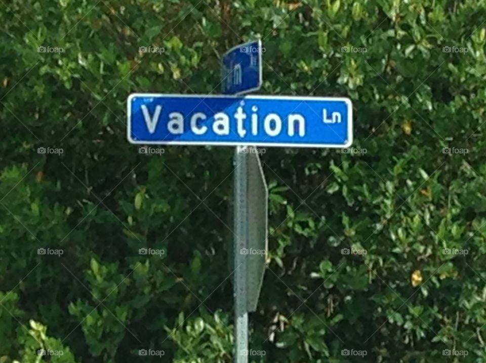 Vacation Lane street road sign