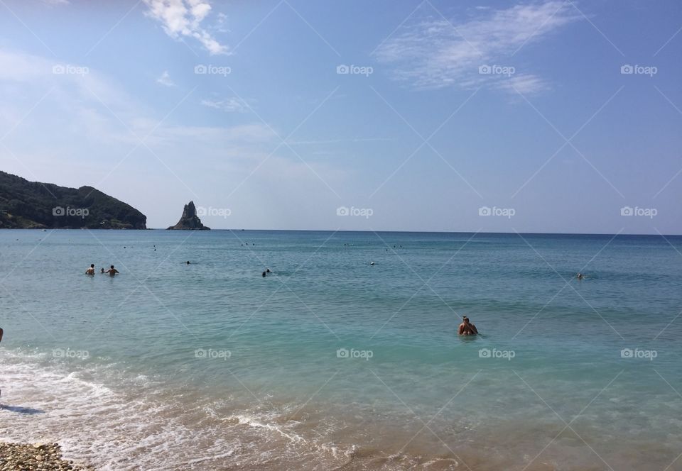 Beautiful beach of Agios Gordios, Corfu, Greece