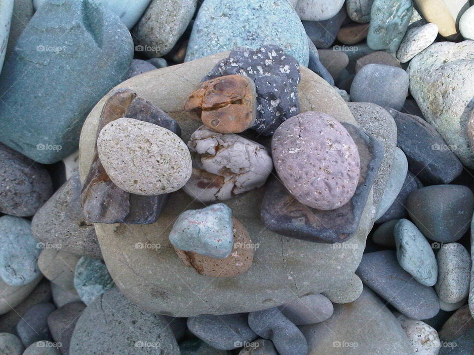 Beach stone. Penggajawa Beach, Ende, Flores Island, Indonesia