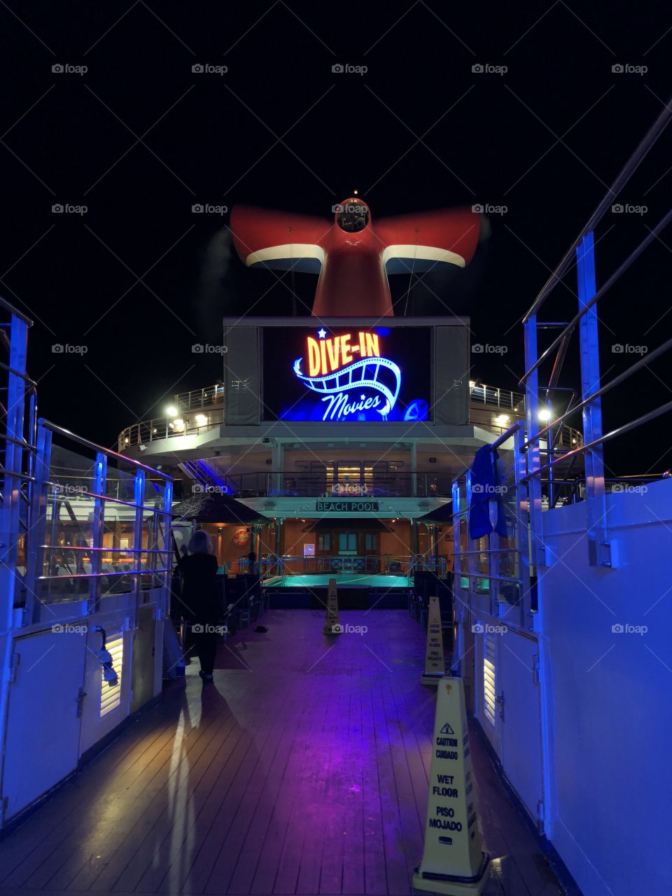 Carnival Sunshine Cruise Dive-In Movies on the top ledo deck