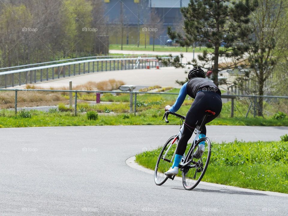 Cyclist In A Hurry