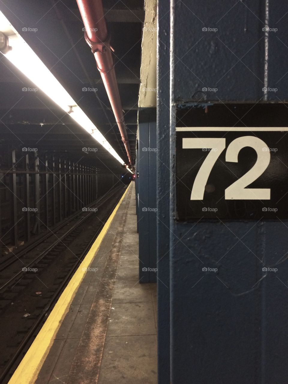 72nd street Subway . Artfully captured image of this NYC subway landing