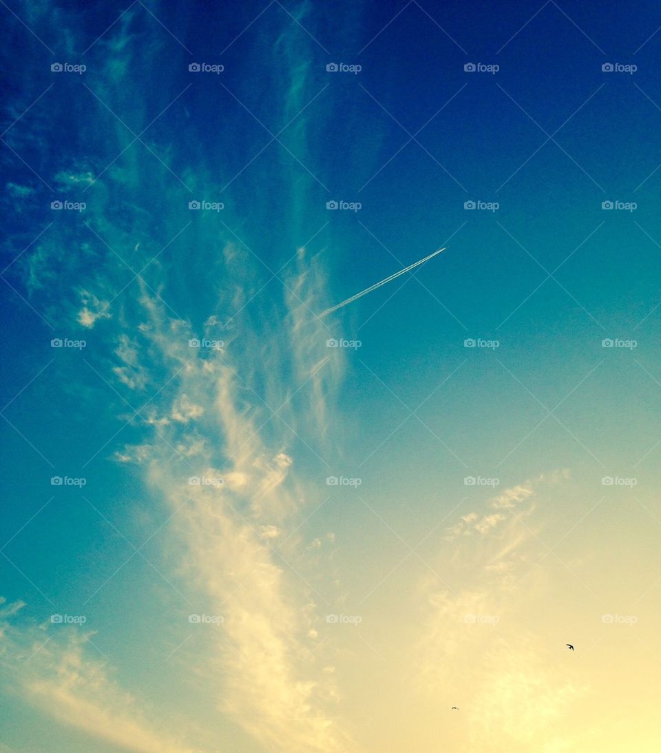 Sky with Clouds and planes