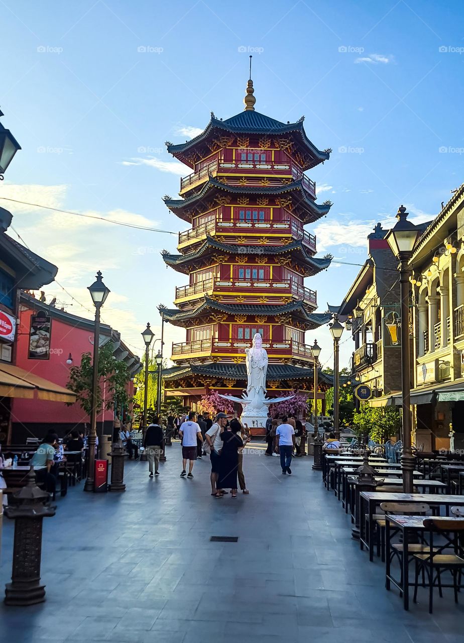 landscape- pagodas in china town