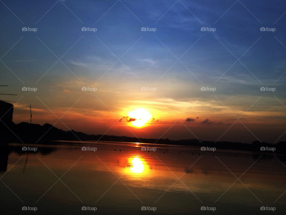 AMAZING SUNSET OVER THE RESERVOIR