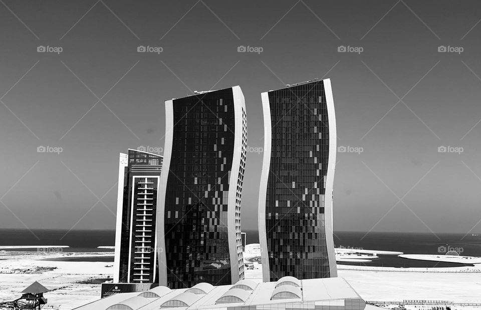 Wavy buildings in Qatar