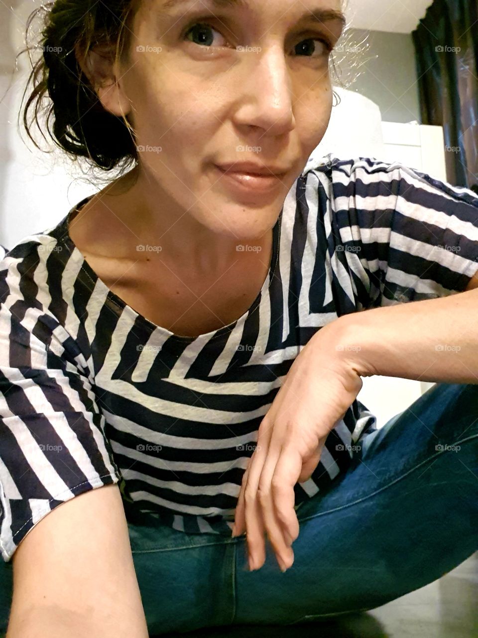 looking into the camera, Woman with a small smile, the Netherlands