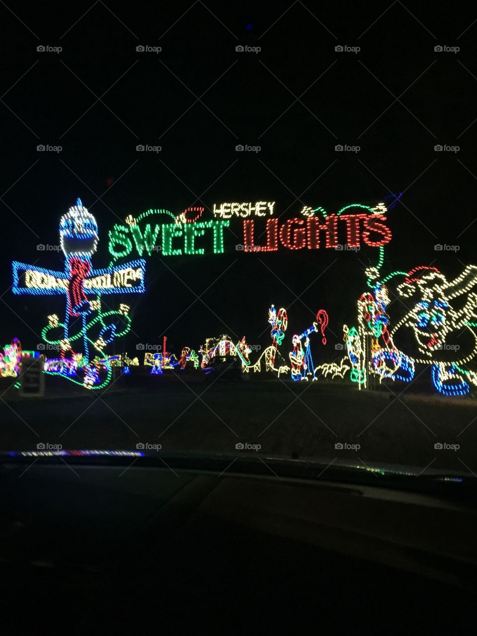 Hershey Park sweet lights Christmas display 