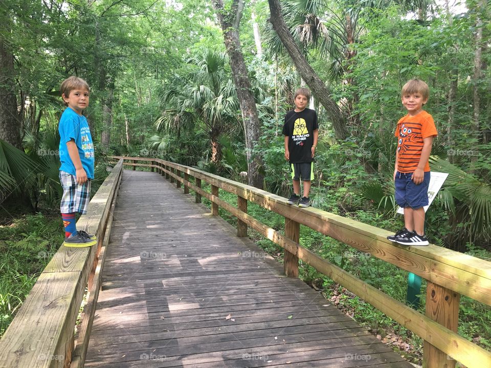 Kids on the boardwalk