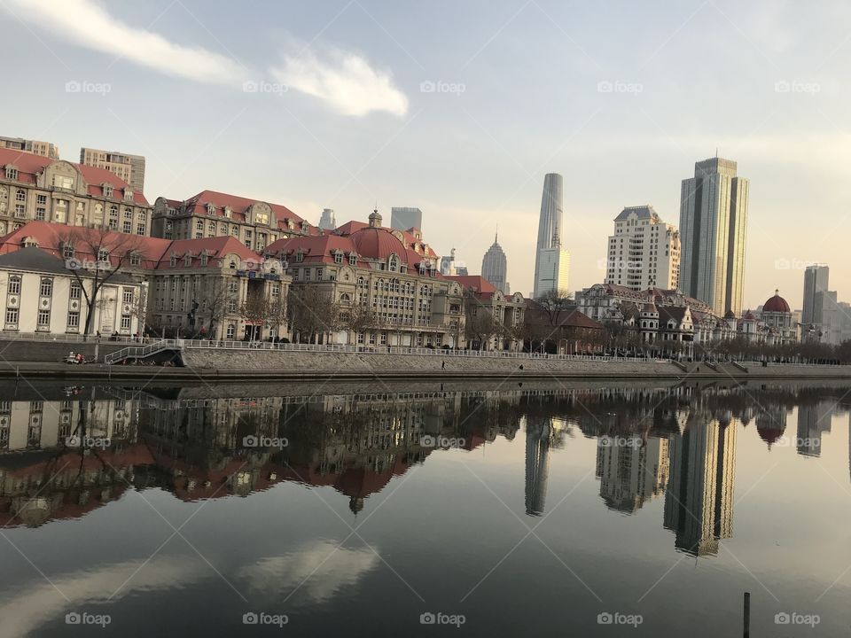 Old building along river 