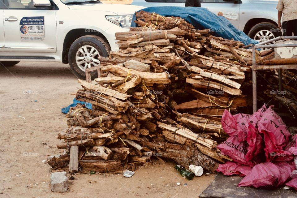 Pile of logs in Dubai 
