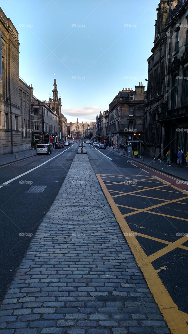 downtown Edinburgh, Scotland