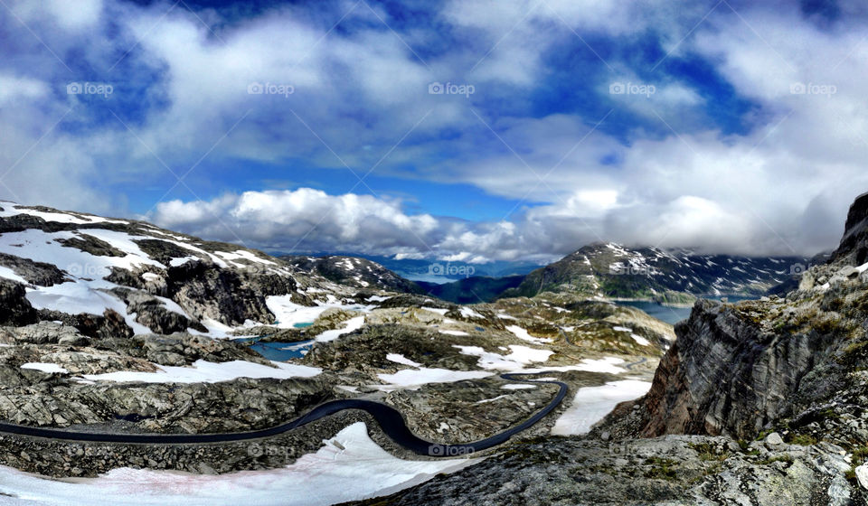 Scenic view of mountain in winter