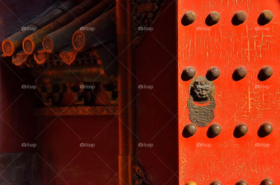 Red door at Beijing forbidden city 