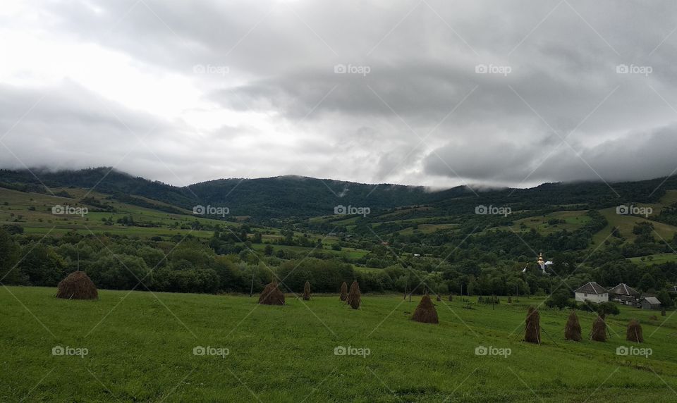 Carpathian mountains after rain, Ukraine