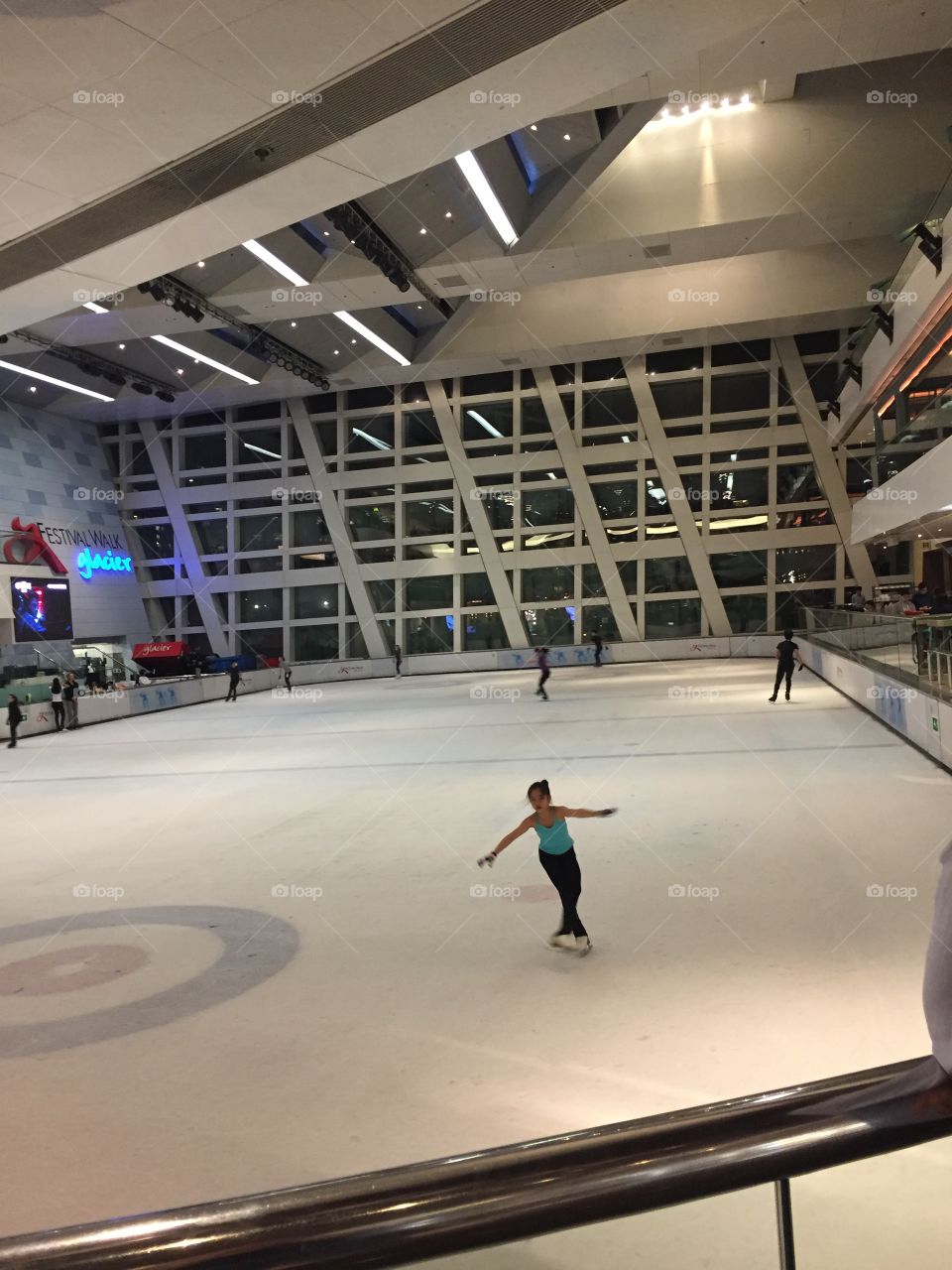 Festival Walk Ice Rink in Hong Kong, Festival Walk Mall. A Program in backwards order. 