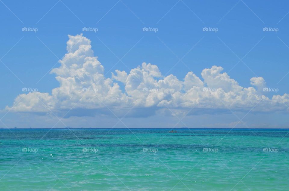 Vivid colors of Riviera Maya coastline.