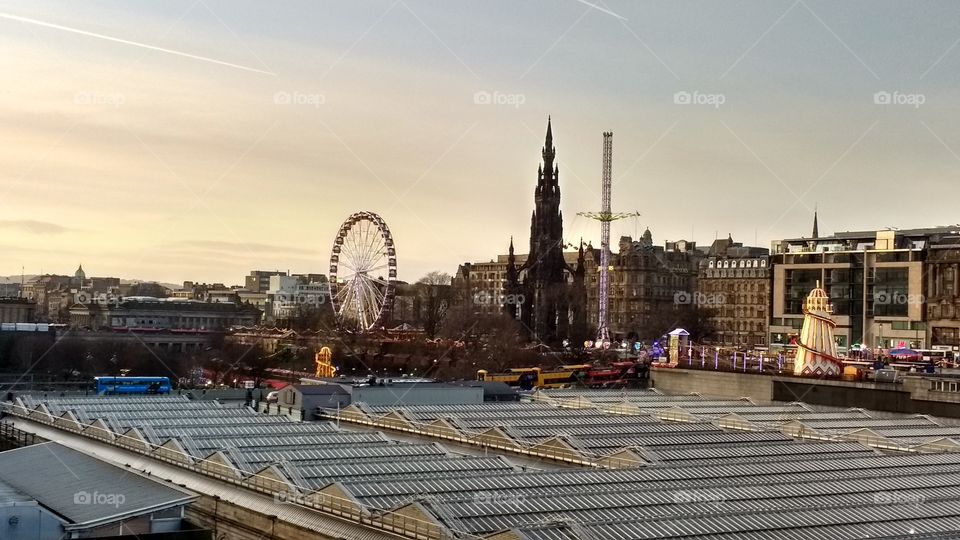 Ferris wheel, Scott Monument, Edinburgh
