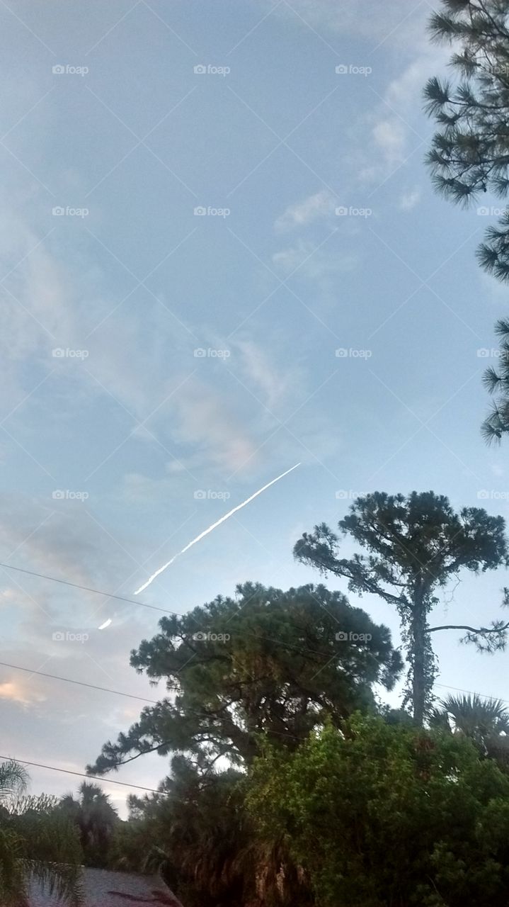 sunset rocket launch. Florida sunset rocket launch