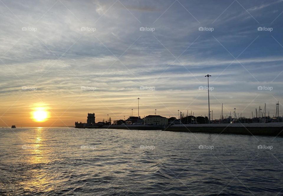 Sunset on the Tagus river