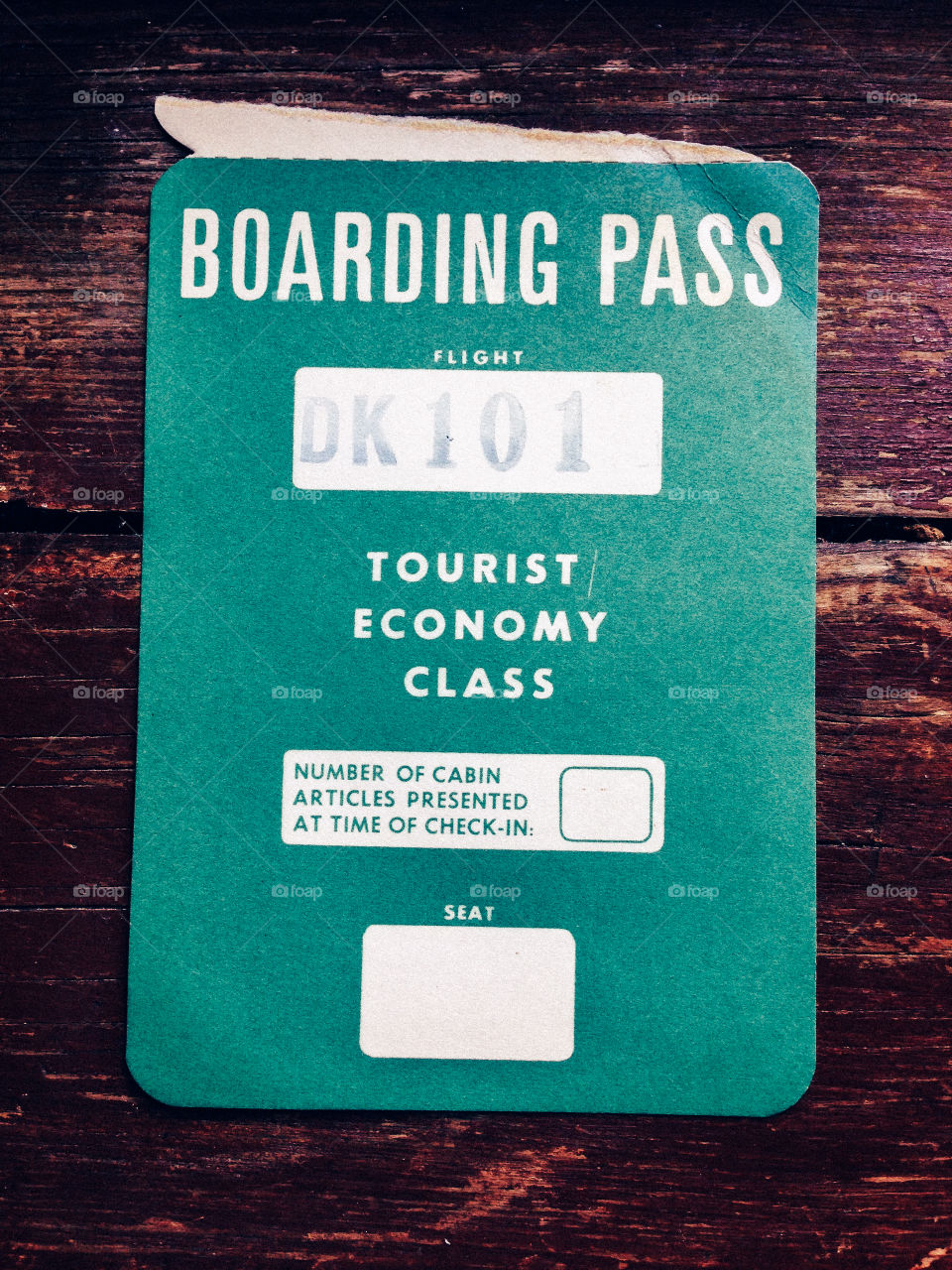 Vintage boarding card