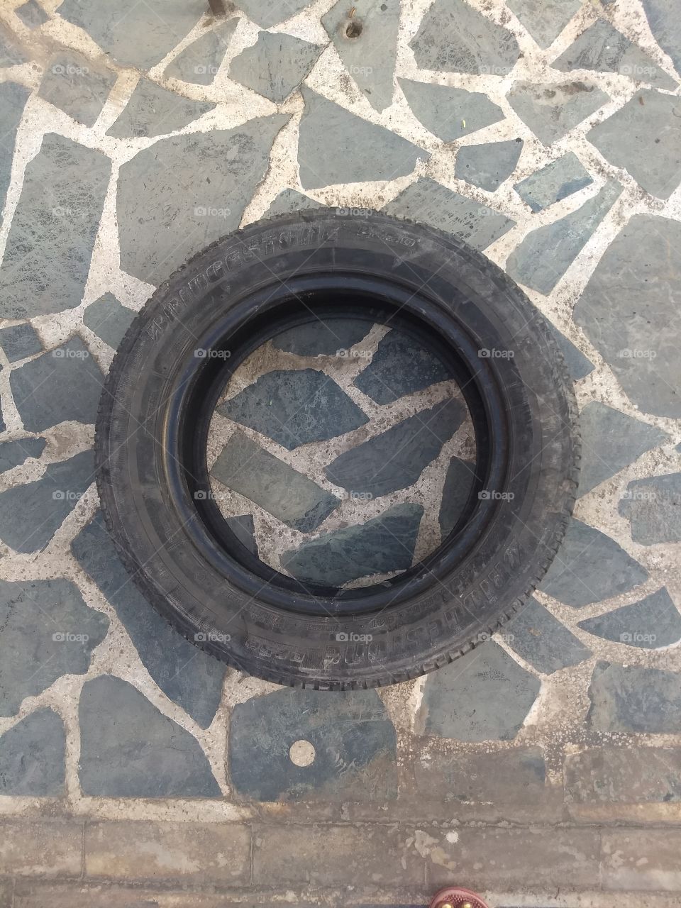 tyre on the floor