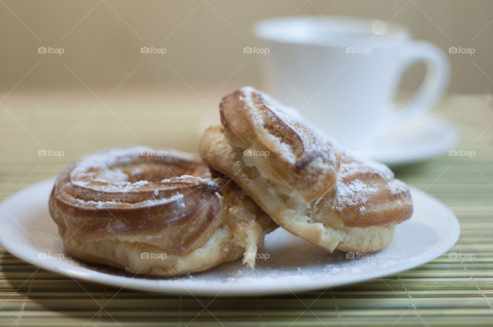 Close-up of breakfast in plate