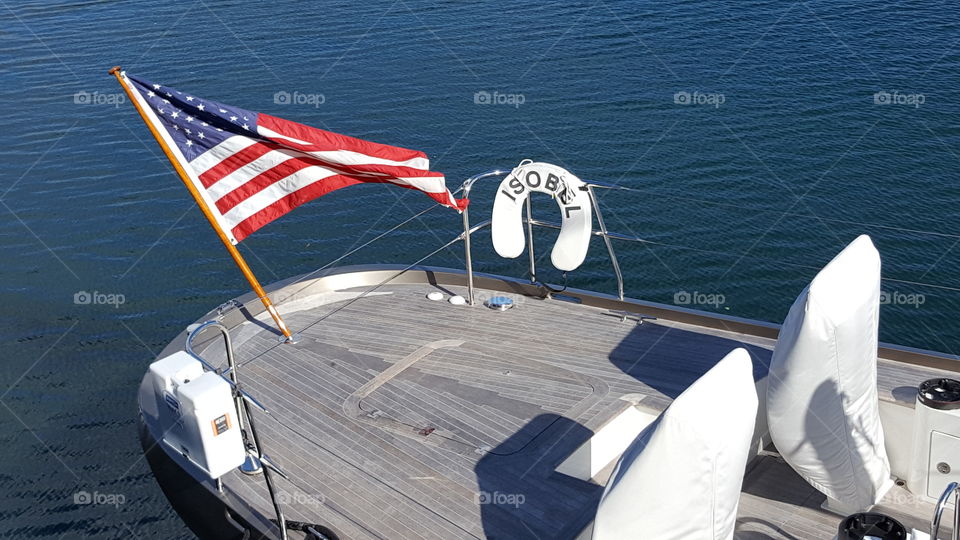 flag on sailboat stern