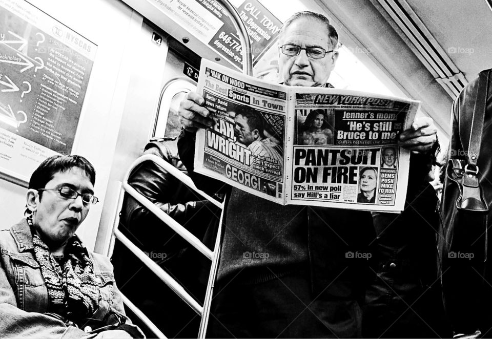 Subterranean Mind Pollution - Tabloids on the 4 Train, NYC