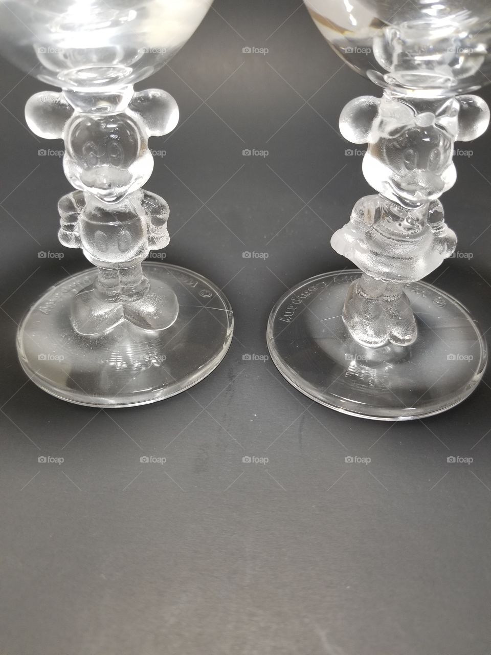 Minnie mouse and Mickey mouse Crystal Champaign glass