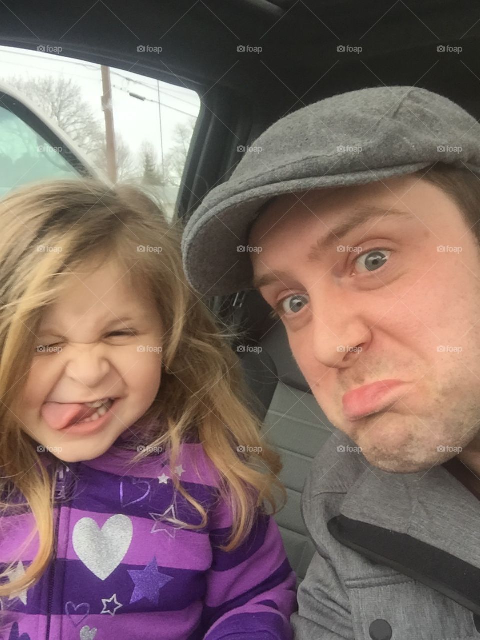 Funny faces. Just being silly