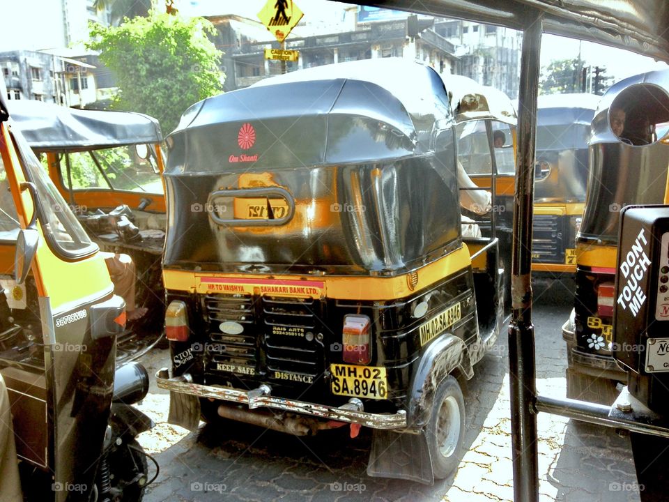 My taxi ride at Mumbai congested street  