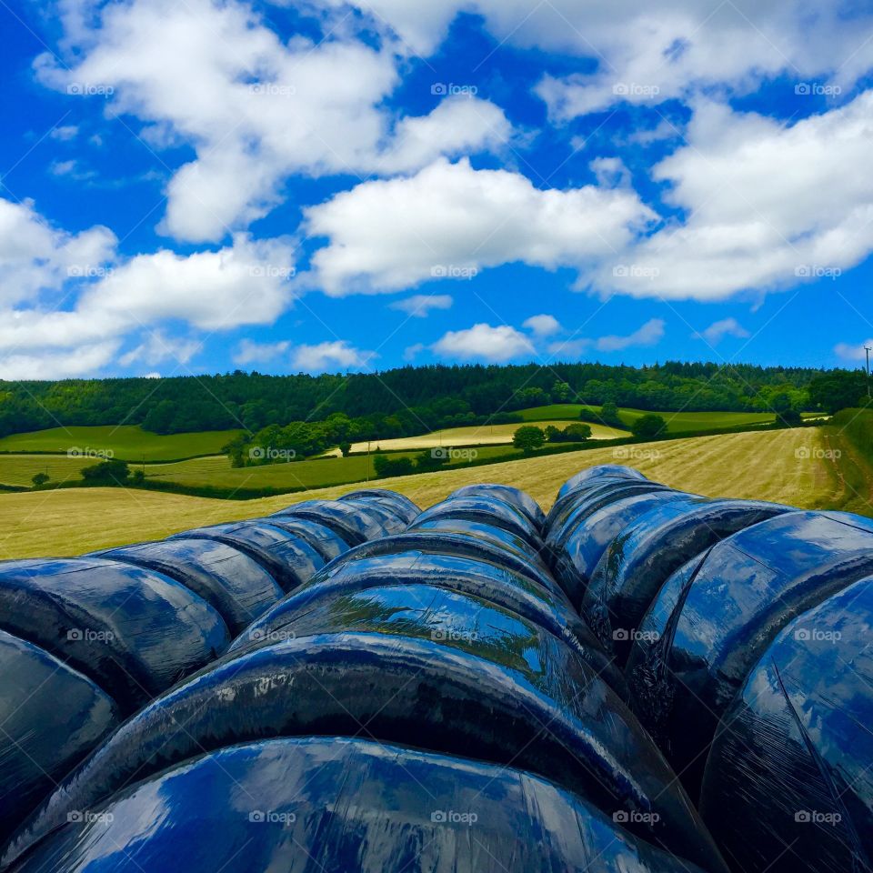 Shot on top of the bales out in the field near my village 